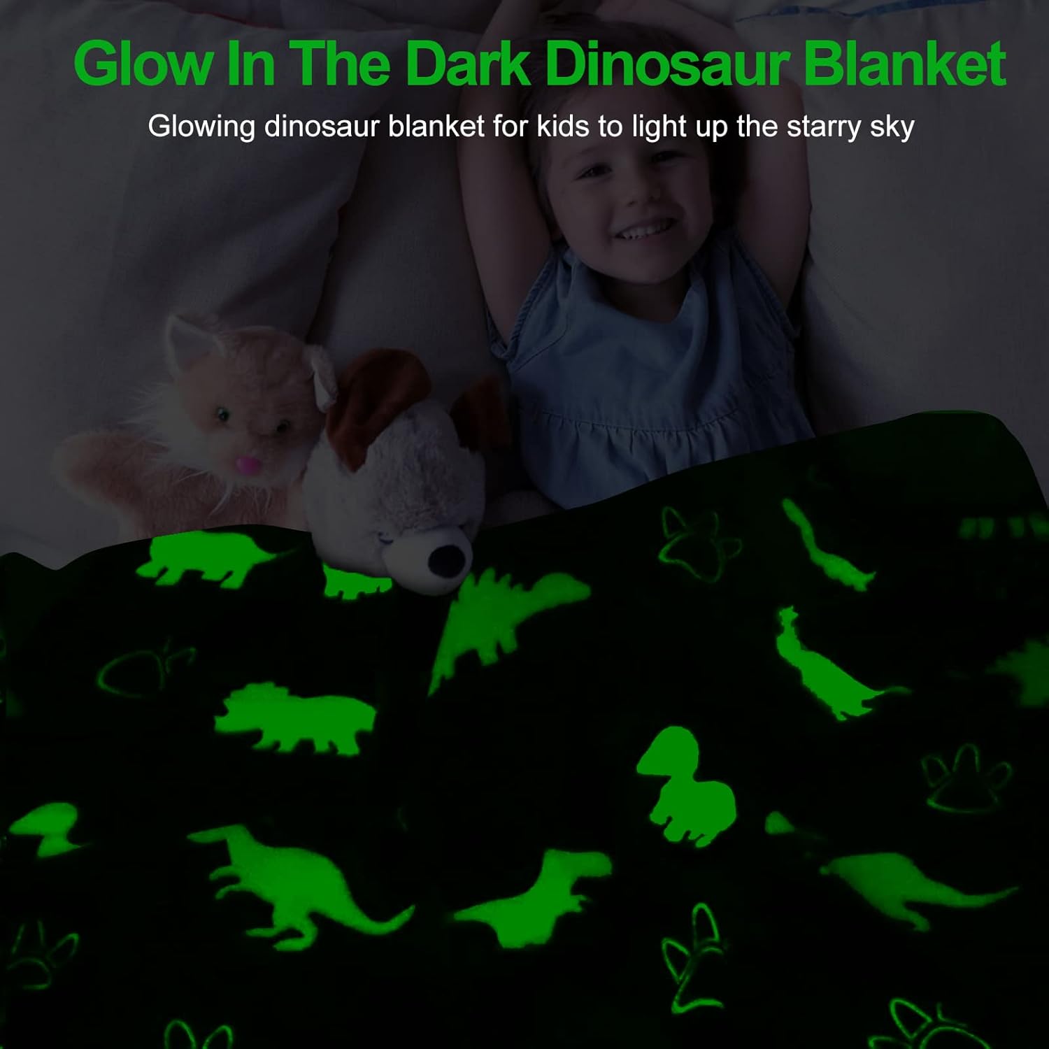 GlowBuddy™ DinoGlow Blanket – Glow-in-the-Dark Dinosaur Snuggle Magic