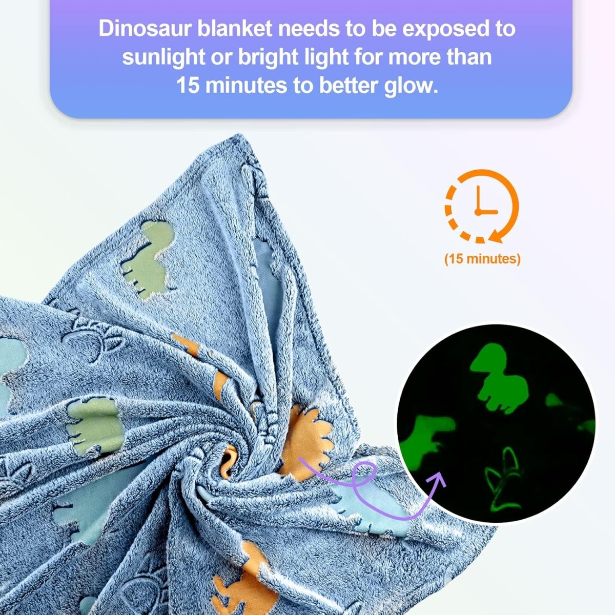 GlowBuddy™ DinoGlow Blanket – Glow-in-the-Dark Dinosaur Snuggle Magic