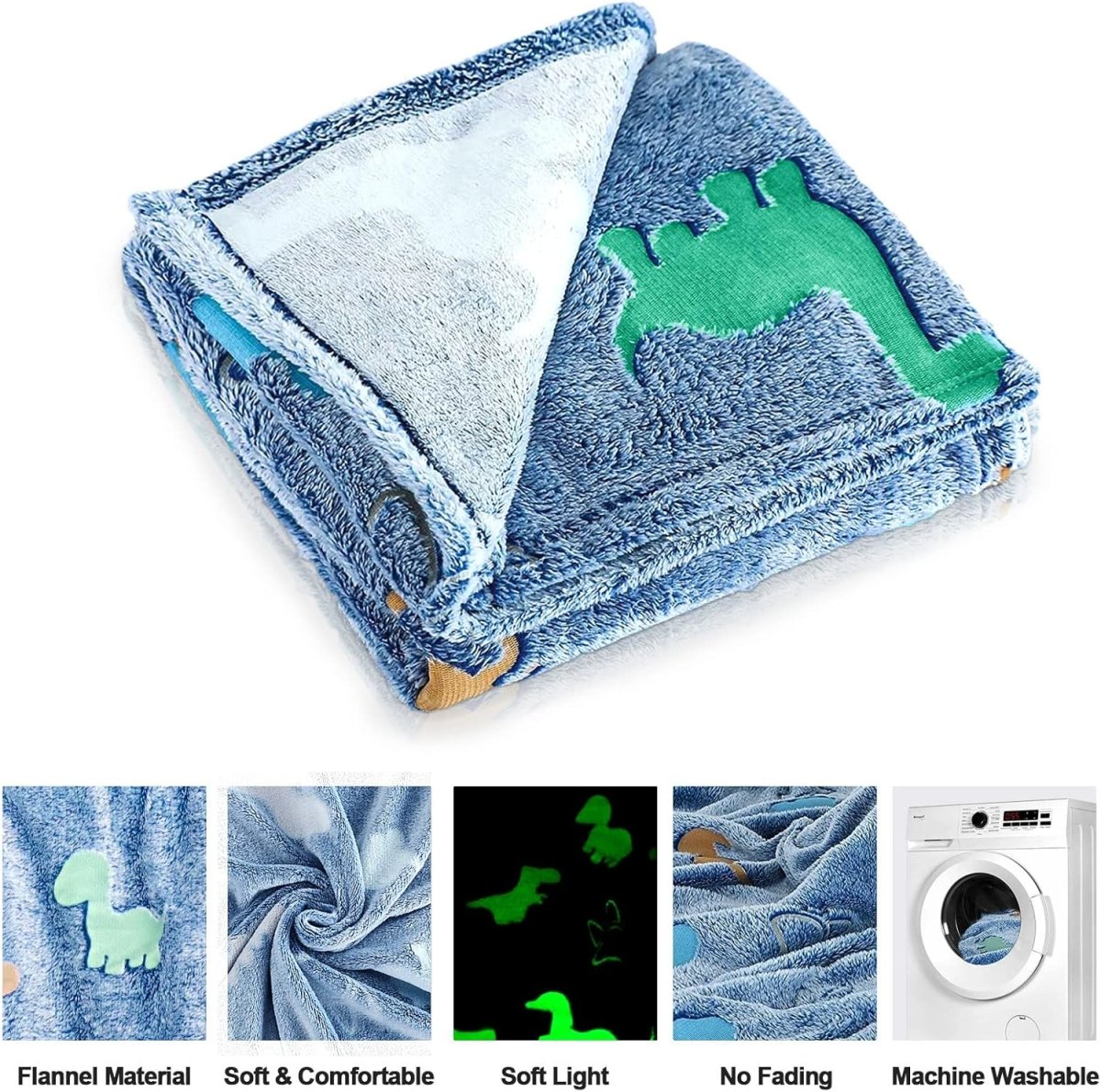 GlowBuddy™ DinoGlow Blanket – Glow-in-the-Dark Dinosaur Snuggle Magic