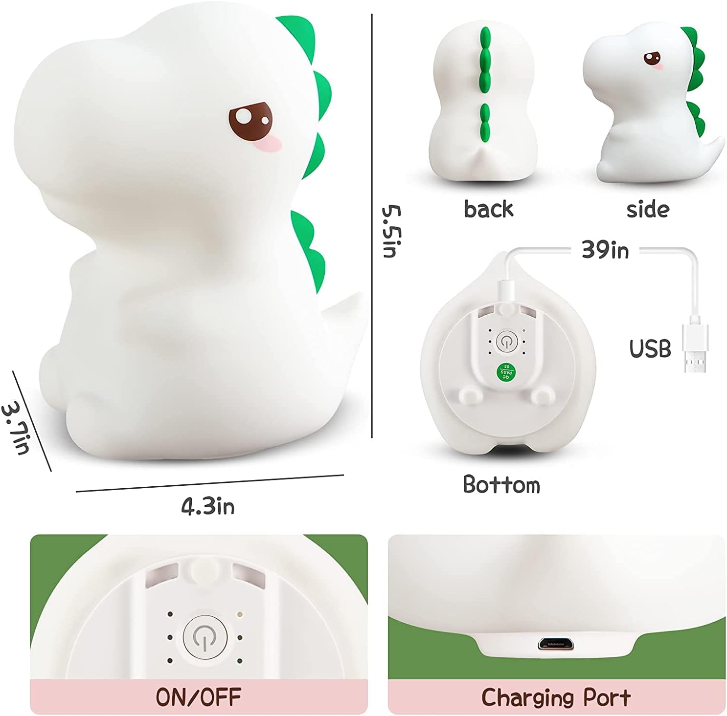 GlowBuddy™ Dinosaur Silicone Nightlight