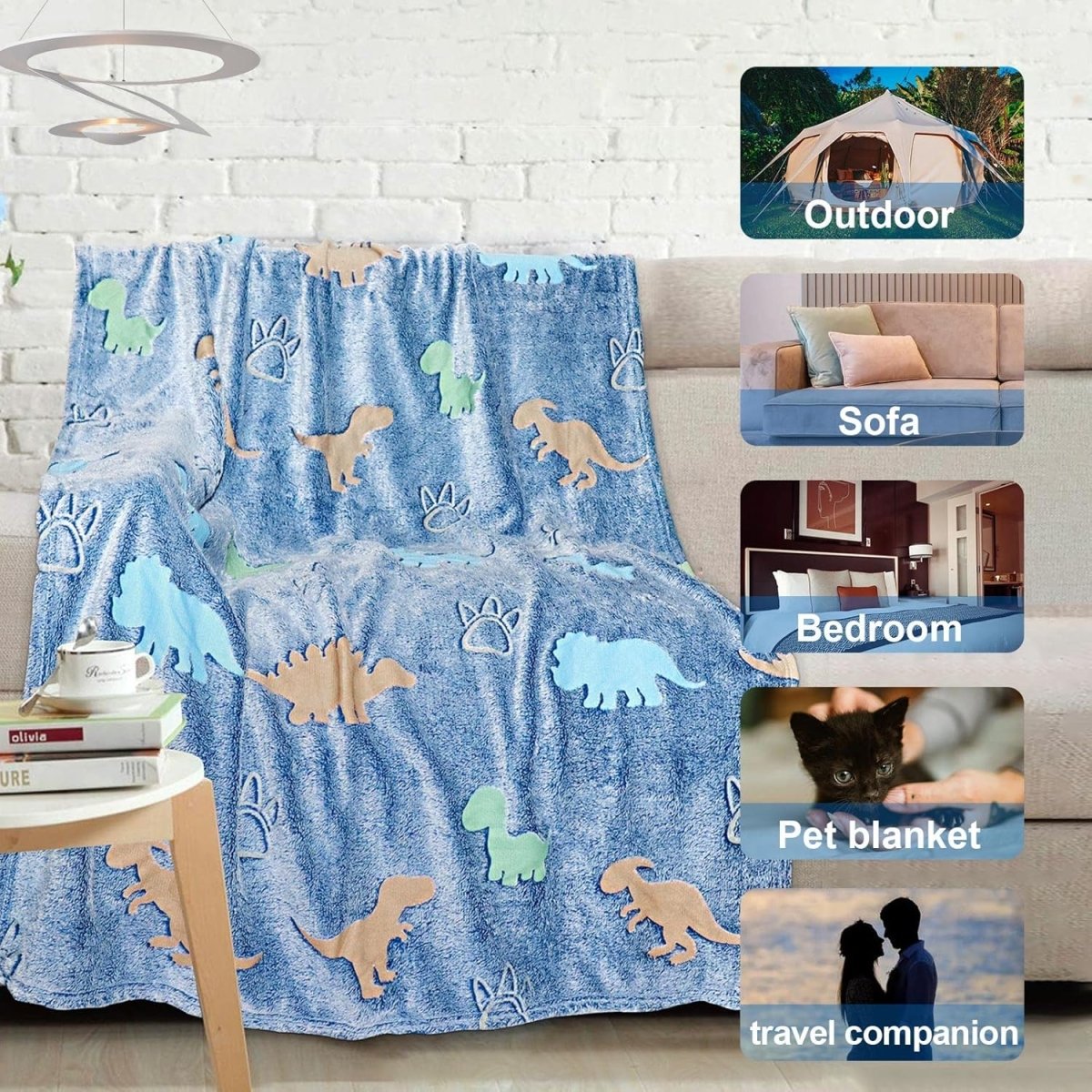 GlowBuddy™ DinoGlow Blanket – Glow-in-the-Dark Dinosaur Snuggle Magic